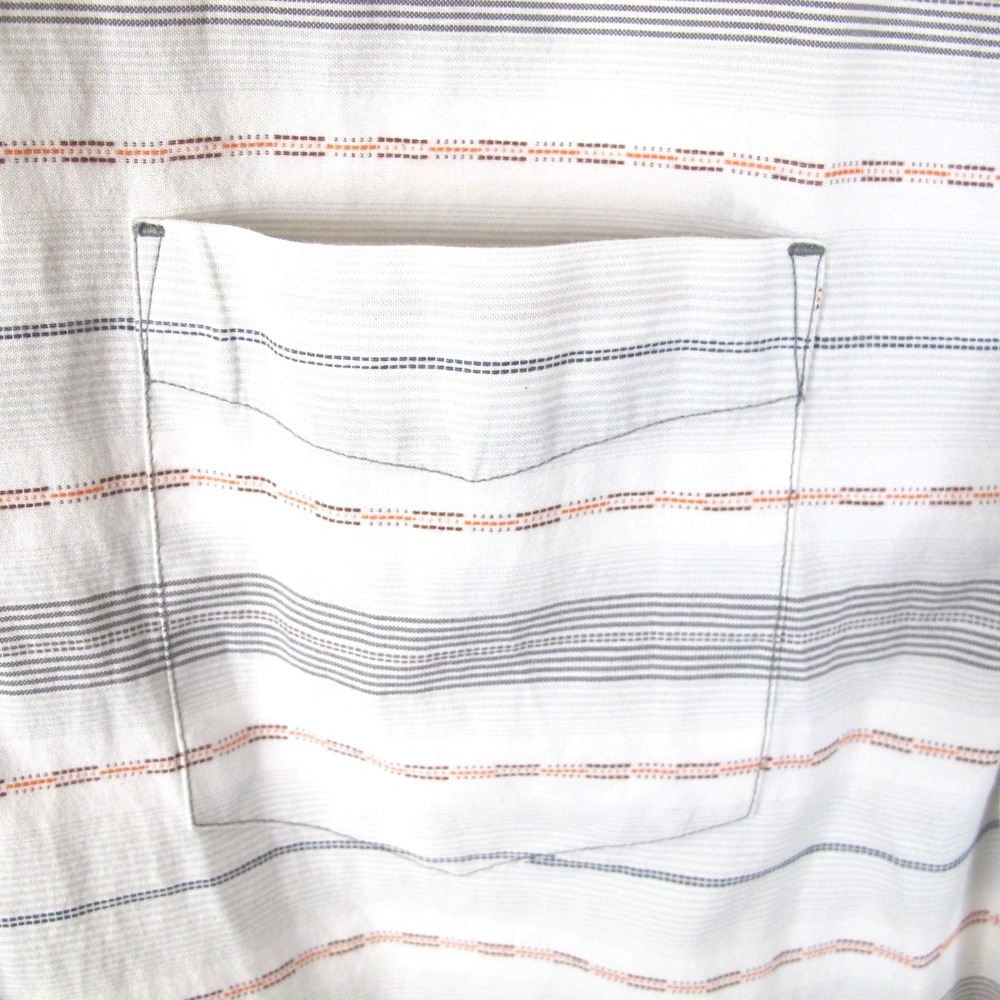 Prana Casual Short Sleeve Button Up Striped Shirt Men's XL Cotton‎ Blend - Picture 3 of 9